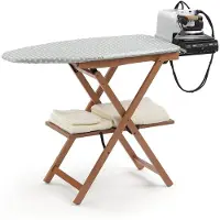 Famanu – Strijkplank van massief beuken, kersenkleurig, niet in hoogte verstelbaar, 135 x 45 x 87 cm