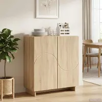vidaXL Dressoir Sonoma Eiken 67 x 34,5 x 75 cm Bewerkt hout