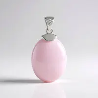 Cavill - Lavendel Chalcedoon Hanger - 925 Sterling Zilver - Rhodiumlaag - 7,63 ct Ovale Edelsteen - Elegant Zilveren Sieraad