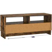 vidaXL LED tv-meubel EDE 100 x 35 x 43 cm Gerookt eiken Bewerkt hout