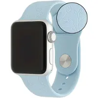 123Watches print bandje - siliconen - bloemen blauw - 44 · 45 · 46 & 49 mm - Geschikt voor Apple Watch series 1/2/3/4/5/6/7/8/9/10/11/12/SE/SE2/SE3/Ultra/Ultra 2/Ultra 3/Ultra 4