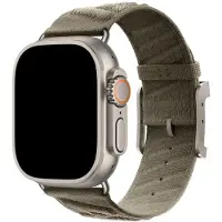 123Watches bandje Averro - nylon - titanium grijs - 38 · 40 · 41 & 42 mm - Geschikt voor Apple Watch series 1/2/3/4/5/6/7/8/9/10/11/12/SE/SE2/SE3