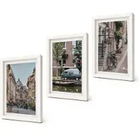 Coloray 3-Delige Schilderij Set - Rustige stedelijke uitzichten op gebouwen - 20x30 - Wanddecoratie - Muurdecoratie - Woonkamer