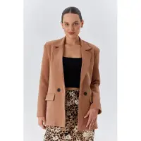 MixRay Lange faux leren blazer