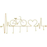 Mauro Ferretti Kapstok Bicycle Wall Hanger Black Gold 59×3,2×26,5 cm