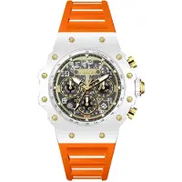 Invicta Racing 69651 Herenhorloge - Quartz Uurwerk - Acryl met Gouden Wijzerplaat - 43 mm