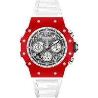 Invicta Racing 69647 Herenhorloge - Quartz Uurwerk - Acryl met Zilveren Wijzerplaat - 43 mm