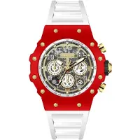 Invicta Racing 69655 Herenhorloge - Quartz Uurwerk - Acryl met Gouden Wijzerplaat - 43 mm
