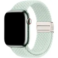 123Watches bandje Zyra - nylon - mintgroen - 38 · 40 · 41 & 42 mm - Geschikt voor Apple Watch series 1/2/3/4/5/6/7/8/9/10/11/12/SE/SE2/SE3