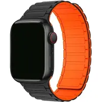 123Watches bandje Zyro - siliconen - zwart oranje - 44 · 45 · 46 & 49 mm - Geschikt voor Apple Watch series 1/2/3/4/5/6/7/8/9/10/11/12/SE/SE2/SE3/Ultra/Ultra 2/Ultra 3/Ultra 4