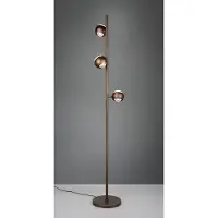TRIO 3-lichts led leeslamp Orbit platinum bruin