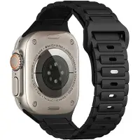 123Watches bandje Raveo - siliconen - zwart - 38 · 40 · 41 & 42 mm - Geschikt voor Apple Watch series 1/2/3/4/5/6/7/8/9/10/11/12/SE/SE2/SE3