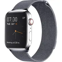 Mobigear Luxury Milanese Watch bandje geschikt voor Apple Watch Bandje Magneetsluiting - 41/40/38 mm - Grijs