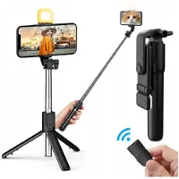 Satis Selfie Stick Tripod met LED Lamp en Bluetooth Afstandsbediening