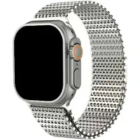 123Watches bandje Brava - staal - sterrenlicht - 44 · 45 · 46 & 49 mm - Geschikt voor Apple Watch series 1/2/3/4/5/6/7/8/9/10/11/12/SE/SE2/SE3/Ultra/Ultra 2/Ultra 3/Ultra 4