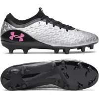 Under Armour Magnetico Select 6 Gras Voetbalschoenen (FG) Zwart Metallic Silver Felroze