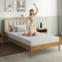 Merax Schuimmatras 90x200 cm - Ergonomisch Eenpersoonsmatras Met Wasbare 3D-Hoes - D25 Schuimkern - Wit - 18 cm Hoog