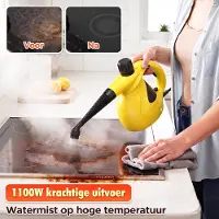 Lubluelu Handstoomreiniger – 1100W – Draagbare Stoomreiniger met kinderslot – 250ml - Krachtig Stoomapparaat - Handstomer – Vlekkenreiniger Voor Keuken, Bank & Meubels - Geel-zwart