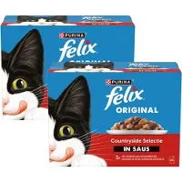 Felix Original Countryside Selectie in Saus - Multipack - Katten Natvoer - 2040g (2x12x85g)