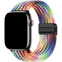 123Watches bandje Zyra - nylon - regenboog - 38 · 40 · 41 & 42 mm - Geschikt voor Apple Watch series 1/2/3/4/5/6/7/8/9/10/11/12/SE/SE2/SE3