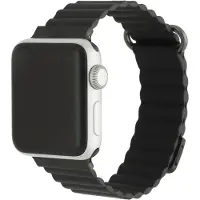 123Watches bandje Magna - Leer - zwart - 44 · 45 · 46 & 49 mm - Geschikt voor Apple Watch series 1/2/3/4/5/6/7/8/9/10/11/12/SE/SE2/SE3/Ultra/Ultra 2/Ultra 3/Ultra 4