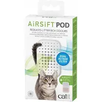 Catit Cat It Airsift Pod Filterdoosje – herbruikbare filterhouder met geurfilter voor kattenbakken met kap