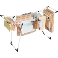 Famanu – Droogrek van 56,5 x 173 x 96,5 cm, ruimtebesparend wasrek met sokkenklemmen, voor kleding en handdoeken