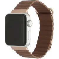 123Watches bandje Magna - Leer - bruin - 38 · 40 · 41 & 42 mm - Geschikt voor Apple Watch series 1/2/3/4/5/6/7/8/9/10/11/12/SE/SE2/SE3
