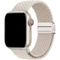 123Watches bandje Zyra - nylon - sterrenlicht - 44 · 45 · 46 & 49 mm - Geschikt voor Apple Watch series 1/2/3/4/5/6/7/8/9/10/11/12/SE/SE2/SE3/Ultra/Ultra 2/Ultra 3/Ultra 4