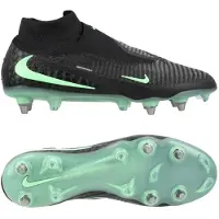 Nike Phantom 6 High Elite IJzeren-Nop Voetbalschoenen (SG) Pro Player Zwart Felgroen