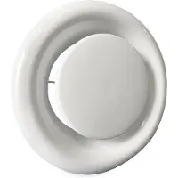 Whisper ventilatieventiel afvoer Ø 80 mm met klemveren - wit staal - afzuiging lucht