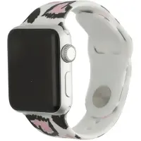123Watches print bandje - siliconen - hartjes print wit - 44 · 45 · 46 & 49 mm - Geschikt voor Apple Watch series 1/2/3/4/5/6/7/8/9/10/11/12/SE/SE2/SE3/Ultra/Ultra 2/Ultra 3/Ultra 4