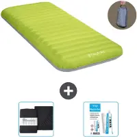 Intex Campingmat - 1 persoon - 76 x 191 x 17 cm - Groen - Inclusief pomp - Slaapzakhoes en reparatieset