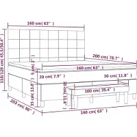 vidaXL Boxspring met matras stof donkerbruin 160x200 cm