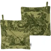 Arabia Mystikens skog Moomin pannenlappen Groen, 22x22 cm, 2-pack