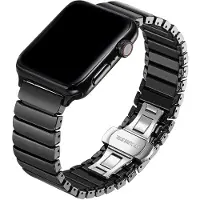123Watches bandje Lumora - keramisch - zwart - 44 · 45 · 46 & 49 mm - Geschikt voor Apple Watch series 1/2/3/4/5/6/7/8/9/10/11/12/SE/SE2/SE3/Ultra/Ultra 2/Ultra 3/Ultra 4