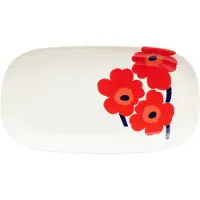 Marimekko Unikko serveerschaal 17x32 cm White-red-blue