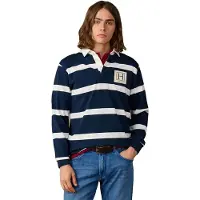 Hackett Heren Polo rugby H marineblauw (S), Casual, Katoen, Lange mouwen HM5700023