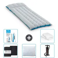 Intex Campingmat - 1-Persoons - 67 x 184 x 17 cm - Blauw - Inclusief Hoeslaken - Kussen - Pomp - Reparatieset en Kussenbeschermer