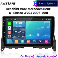 AWESAFE Autoradio - Geschikt Voor Mercedes Benz C-Klasse W204 2006 t/m 2011 - Draadloos Carplay Android Auto - Linux systeem - Touchscreen - Bluetooth Wifi - 2006 2007 2008 2009 2010 2011