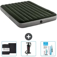 Intex Luchtbed - 2-Persoons - 152 x 203 x 25 cm - Groen - Inclusief Hoeslaken - Pomp en Reparatieset