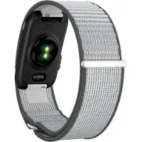 Bandz nylon bicep bandje geschikt voor Garmin Cirqa - Grijs/Wit