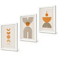 Coloray 3-Delige Schilderij Set - Boho minimalistisch decoratief ontwerp - 20x30 - Muurdecoratie - Schilderijen Set - Woonkamer - Moderne Wanddecoratie