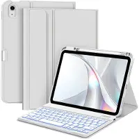 Tyr Ipad Hoes met Toetsenbord - Toetsenbordhoes voor Ipad A16 - Toetsenbordhoes met Penhouder - Zilver - ‎ 29cm x 21cm x 4cm
