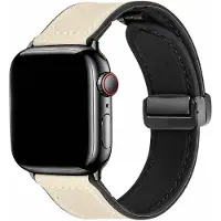 123Watches bandje Lennox - leer - wit - 38 · 40 · 41 & 42 mm - Geschikt voor Apple Watch series 1/2/3/4/5/6/7/8/9/10/11/12/SE/SE2/SE3