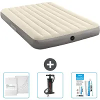 Intex Luchtbed - 2-Persoons - 152 x 203 x 25 cm - Beige - Inclusief Hoeslaken - Pomp en Reparatieset