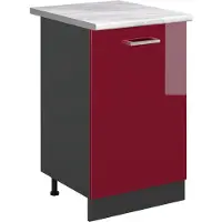 Vicco Keukenonderkast R-Line Rode hoogglans/Antraciet 50 cm marmer werkblad, Model 70250