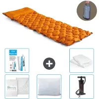Intex Campingmat - 1-Persoons - 71 x 191 x 11 cm - Oranje - Inclusief Hoeslaken - Kussen - Pomp - Reparatieset en Kussenbeschermer