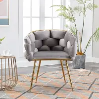 HAUSS SPOLE Fauteuil - Moderne Accentstoel Met Armleuningen - Niet Verstelbaar En Zacht Gevoerd - Voor Woonkamer En Slaapkamer - Velvet Grijs