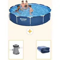 Bestway Steel Pro, ronde opblaasbare zwembad - 366x76 cm - 3-delig - Model S22308
